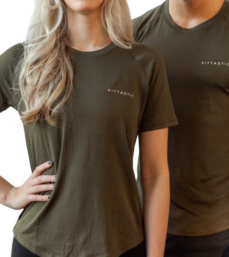 Sport Shirt Dames Heren Army Green Fittastic Sportswear